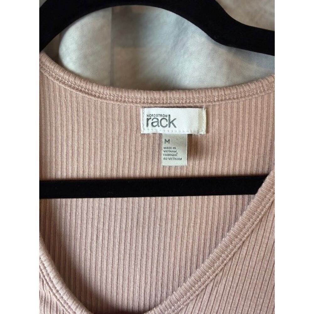 Nordstrom Rack Crew Neck Long Sleeve Pullover Pink Adobe T Shirt Size M - Picture 4 of 7